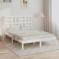 Bedframe massief hout wit 120x200 cm