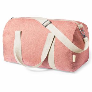 Reistas/weekendtas/sporttas model Nature - 49 x 26 x 24 cm - Retro rood/naturel