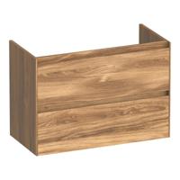 Brauer Inspire - Onderkast Ondiep - 80 cm - met 2 Softclose Lades Greeploos en 1 Sifon Uitsparing - Honey