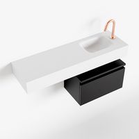 Toiletmeubel Mondiaz Andor | 100 cm | Meubelkleur Urban | Lex vrijhangend wastafel Talc Rechts | 1 kraangat