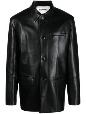 Nanushka veste Danick en cuir - Noir