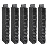 Kast organizer hangend - 10 vakken - 30 x 15 x 120 cm - grijs - kleding opbergen