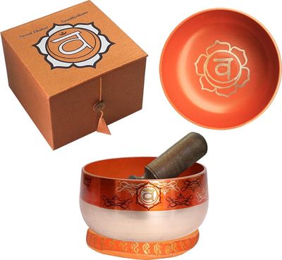 Chakra Klankschaal met Doos, Ringkussen en Klopper - Sacral