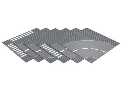 lupilu Set van 6 bouwplaten voor bouwstenen (Straat)
