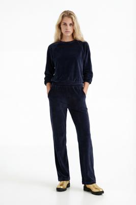 Wijde velours broek - BLUE - XL