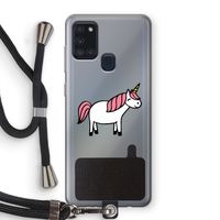 Eenhoorn: Samsung Galaxy A21s Transparant Hoesje met koord