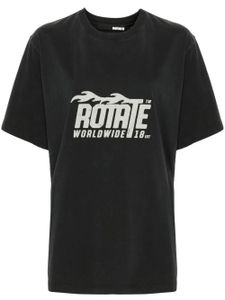 ROTATE BIRGER CHRISTENSEN t-shirt à logo Enzyme imprimé - Noir