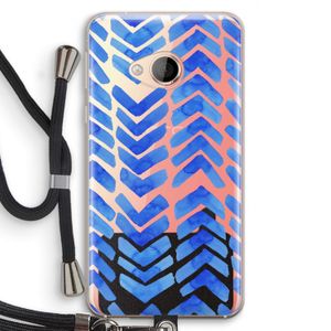 Blauwe pijlen: HTC U Play Transparant Hoesje met koord