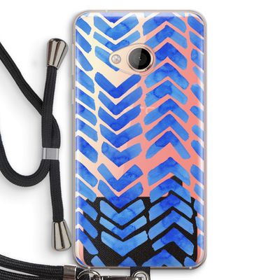 Blauwe pijlen: HTC U Play Transparant Hoesje met koord