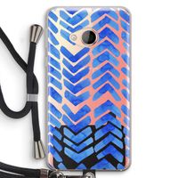 Blauwe pijlen: HTC U Play Transparant Hoesje met koord
