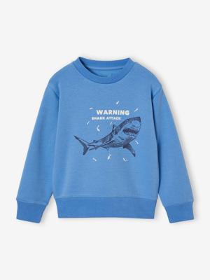 Jongenssweater Basics met grafische motieven blauw