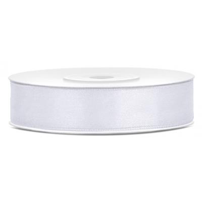 Decoratie satijn sierlint - wit - 12 mm x 25 meter - Cadeaulint satijnlint
