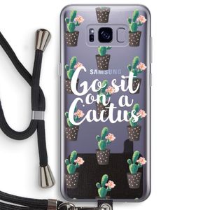 Cactus quote: Samsung Galaxy S8 Plus Transparant Hoesje met koord