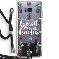 Cactus quote: Samsung Galaxy S8 Plus Transparant Hoesje met koord