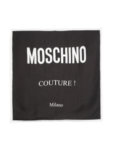 Moschino foulard en soie à logo imprimé - Noir