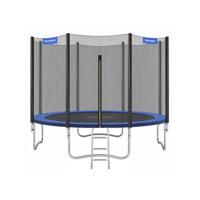 Trampoline met met veiligheidsnet beklede stangen, Blauw / 366 cm