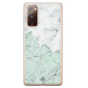 Samsung Galaxy S20 FE siliconen telefoonhoesje - Marmer mint mix