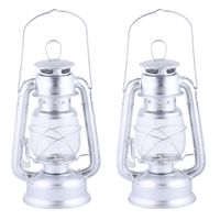 Set van 4x stuks stormlantaarn/windlicht zilver 11,5 x 15 x 24 cm