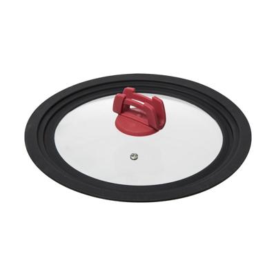 Pannendeksel - universeel - glas - met siliconen rand - voor pannen 22/24/26 cm