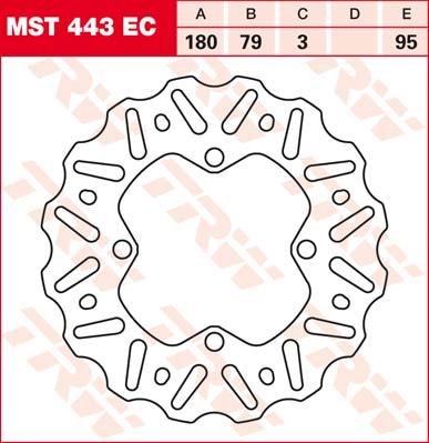 TRW Remschijf, remschijven voor de moto, MST443EC