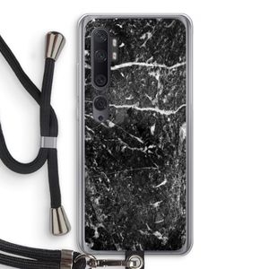 Zwart marmer: Xiaomi Mi Note 10 Pro Transparant Hoesje met koord
