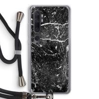 Zwart marmer: Xiaomi Mi Note 10 Pro Transparant Hoesje met koord
