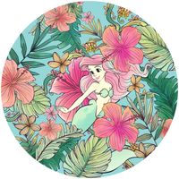 Fotobehang - Ariel Ocean Flowers 125x125cm - Rond - Vliesbehang - Zelfklevend - thumbnail