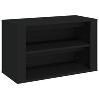 The Living Store Schoenenrek 75x35x45 cm bewerkt hout zwart - Schoenenkast