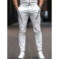 Voor heren Broek Chinese Chino broek Zak Effen Comfort Ademend Buiten Dagelijks Uitgaan Katoenmix Modieus Casual Zwart Wit Rekbaar Lightinthebox