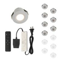 Set LED-inbouwspot met afstandsbediening Valdeno wit 3W dimbaar IP44 1-12 stuks