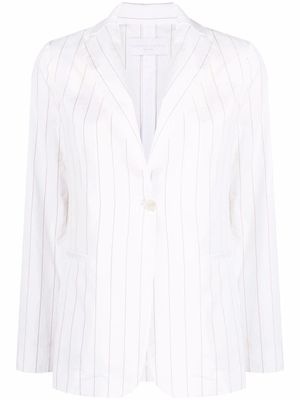 Fabiana Filippi blazer rayé à simple boutonnage - Blanc