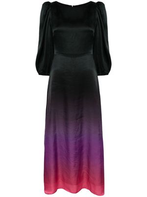 Olivia Rubin robe longue en satin à effet dégradé - Noir