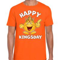 Koningsdag T-shirt voor heren - happy kingsday - oranje - feestkleding