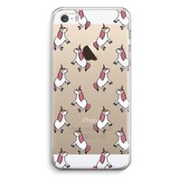 Eenhoorns overal: iPhone 5 / 5S / SE Transparant Hoesje