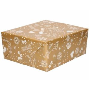 1x Rollen Kerst inpakpapier/cadeaupapier goud/zilver 2,5 x 0,7 meter