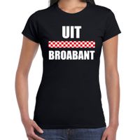 Uit Broabant met vlag Brabant t-shirts Brabants dialect zwart voor dames