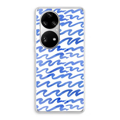 Blauwe golven: Huawei P50 Pro Transparant Hoesje
