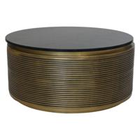 Salontafel marmer - ø80x40 - zwart/goud - Marmer/metaal