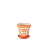 J-Line Flowerpot+Plate Granada Handmade+Painted Ceramic Naranja Med