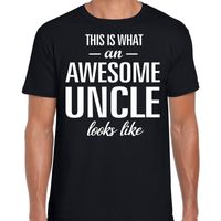 Awesome Uncle / oom cadeau t-shirt zwart heren - thumbnail