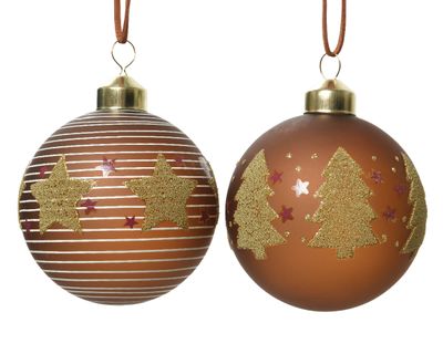 Kerstbal glas d8 cm kaneel 3 stuks KSD - Ksd Kerstbal glas d8 cm kaneel 3 stuks KSD - Ksd