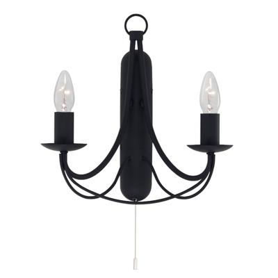 Searchlight Zwarte wandlampMaypole - 6342-2BK