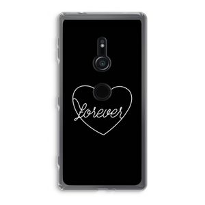 Forever heart black: Sony Xperia XZ2 Transparant Hoesje