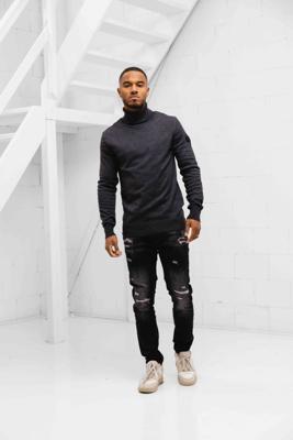 Malelions Knitted Turtleneck Sweater Heren Grijs - Maat L - Kleur: Grijs | Soccerfanshop