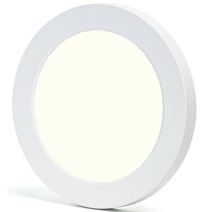LED Downlight Pro - Aigi Foka - Inbouw/Opbouw - Rond - 12W - Natuurlijk Wit 4000K - Mat Wit - Kunststof