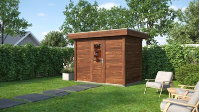 Lugarde Select Modern tuinhuis Hoeven 300x200cm - Bruine olie- Plat dak- - Lugarde Select