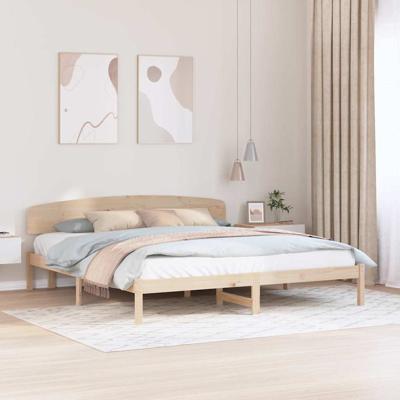 Bedframe met hoofdeinde Bruin 180 x 200 cm Massief grenenhout