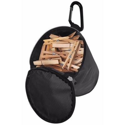 Wasknijperzak met karabijnhaak - 12 x 17 cm - voor drooglijn - opbergtas wasknijpers