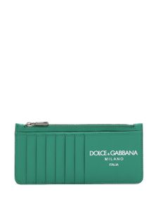 Dolce & Gabbana logo-print leather wallet - Vert