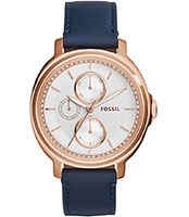 Horlogeband Fossil ES3832 Leder Blauw 18mm